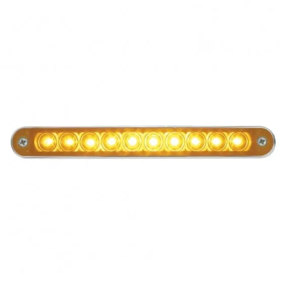 10 LED 6 1/2" Turn Signal Light Bar w/ Bezel - Amber LED/Amber Lens