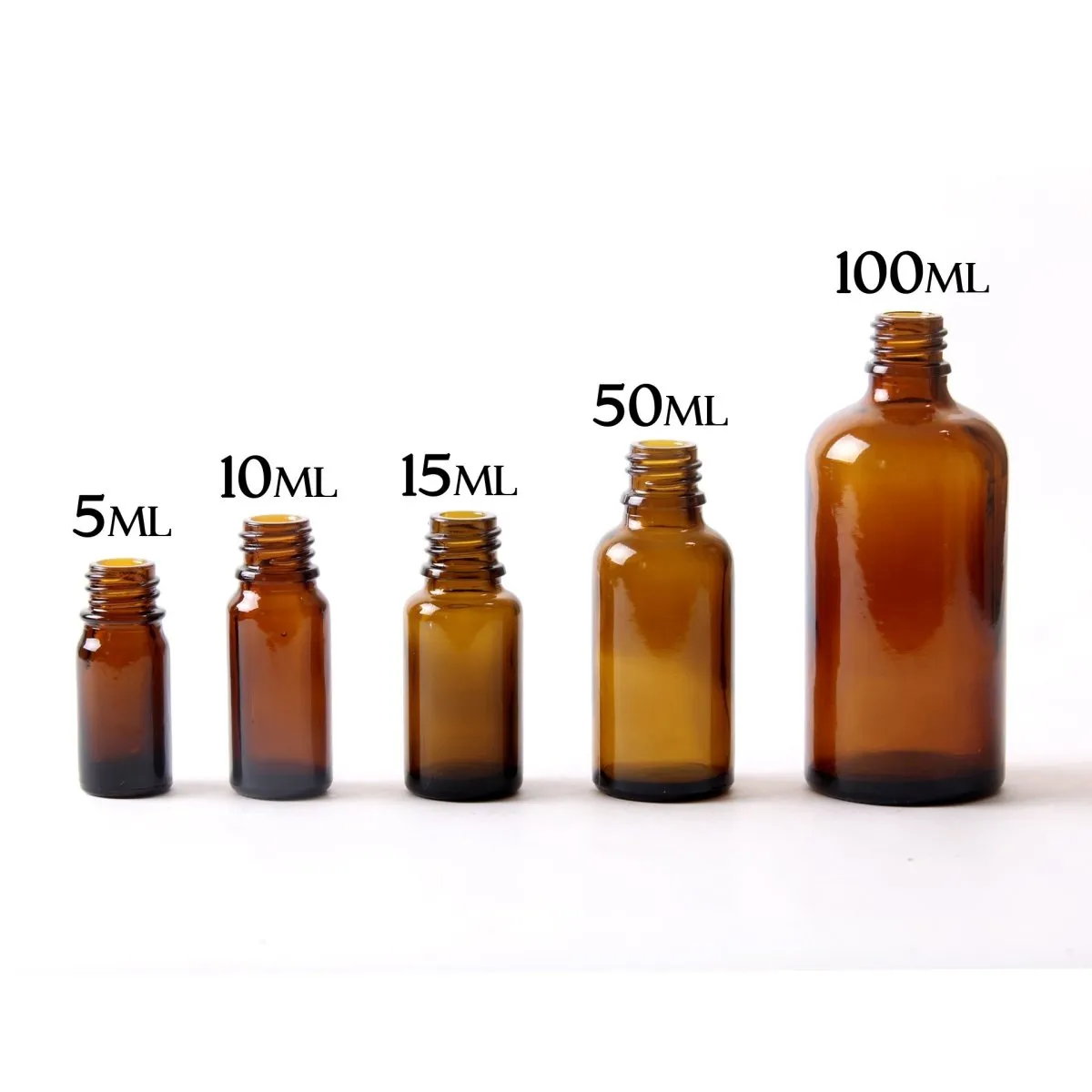 100ml Amber Glass Boston Round Bottle (With Black Tamper Evident Cap)