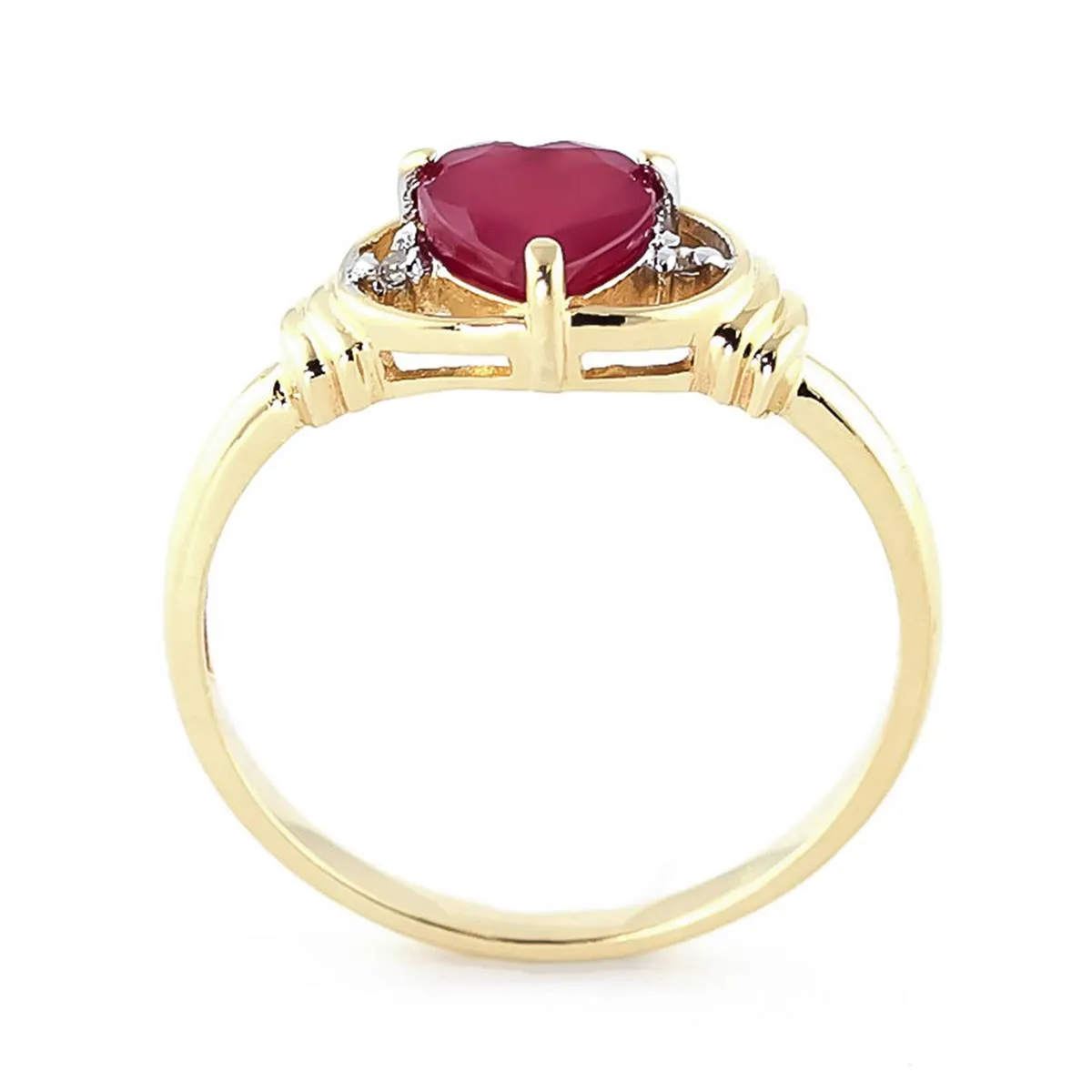 1.01 Carat 14K Solid Yellow Gold Woman Of Substance Ruby Diamond Ring