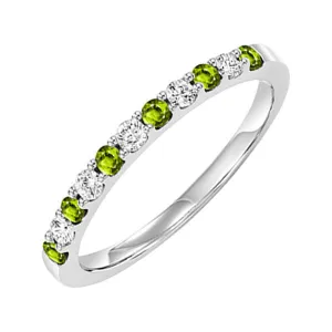 10Kt White Gold Diamond 1/5Ctw & Peridot 1/6Ctw Ring