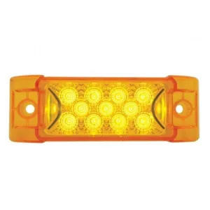 13 LED Reflector Rectangular Clearance/Marker Light - Amber LED/Amber Lens