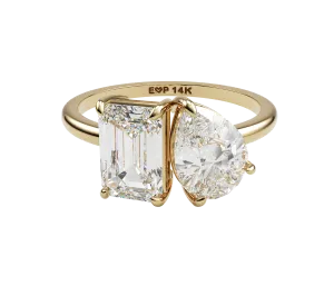 14k Two Stone Ring