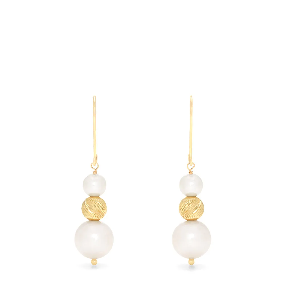 14K Yellow Gold Cultured Fresh Water Pearl Earrings