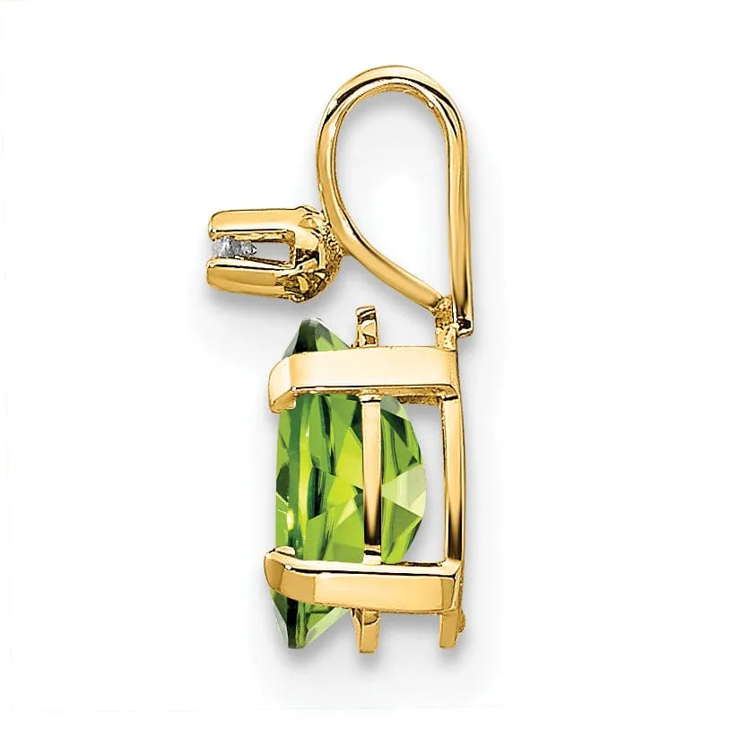 14k Yellow Gold Peridot Birthstone Pendant