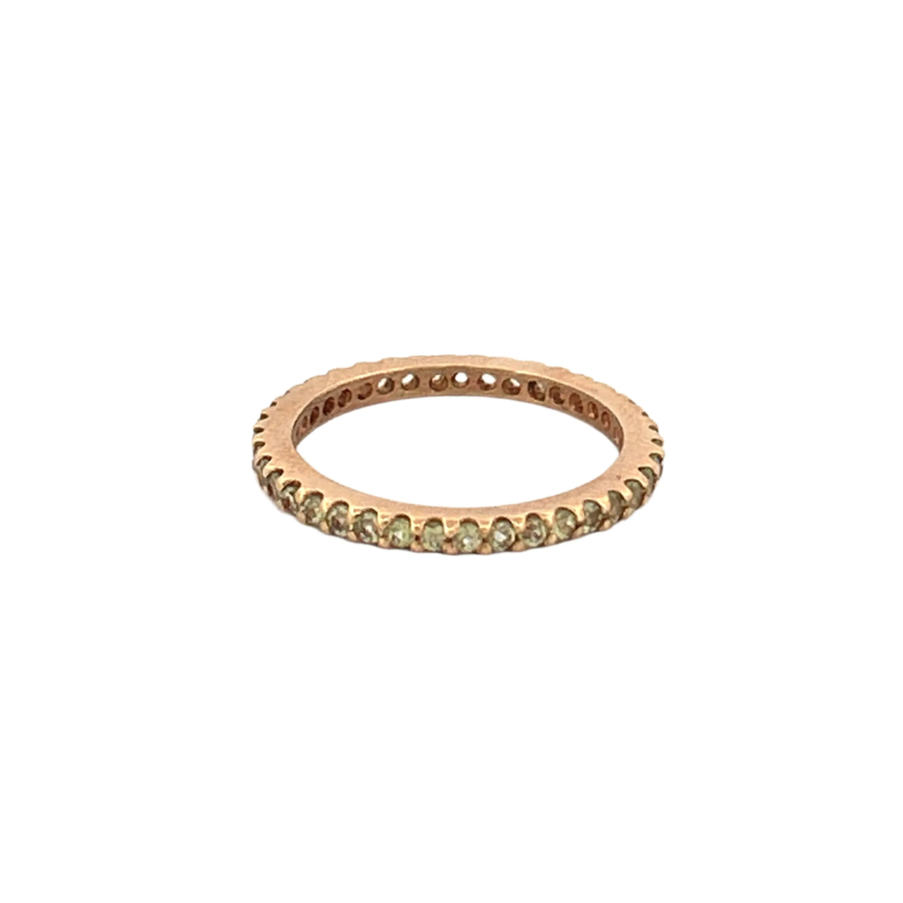 14K Yellow Gold Peridot Eternity Band