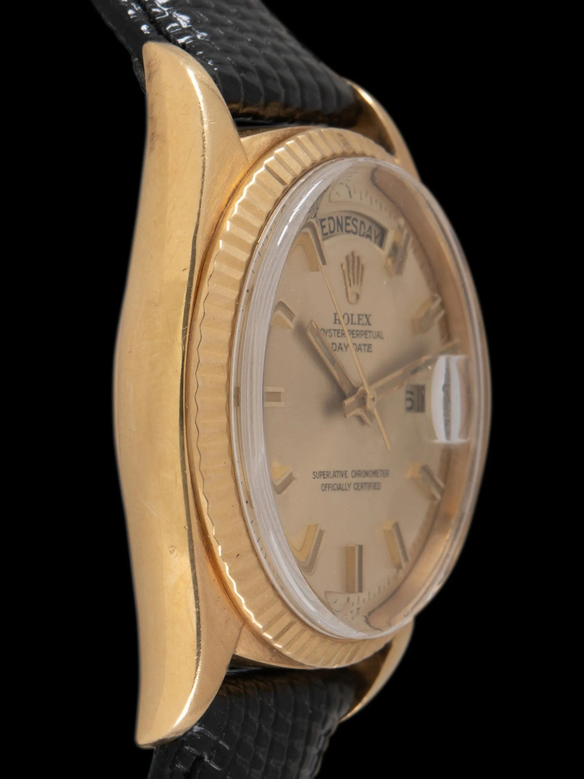 1969 Rolex Day-Date 18K YG (Ref. 1803) Champagne "Wide Boy" Dial W/ Double Punched Papers & Original Sales Receipt