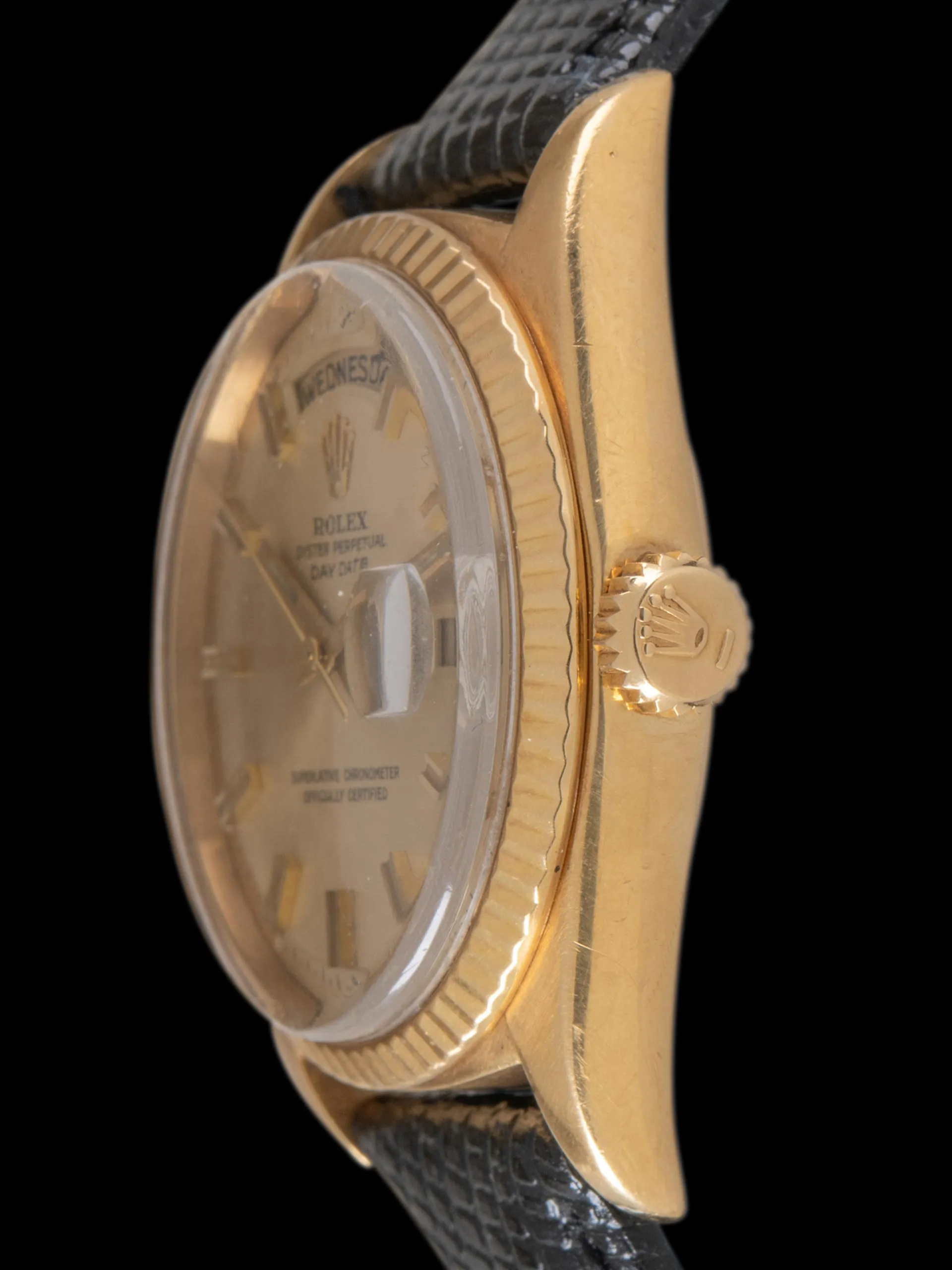 1969 Rolex Day-Date 18K YG (Ref. 1803) Champagne "Wide Boy" Dial W/ Double Punched Papers & Original Sales Receipt