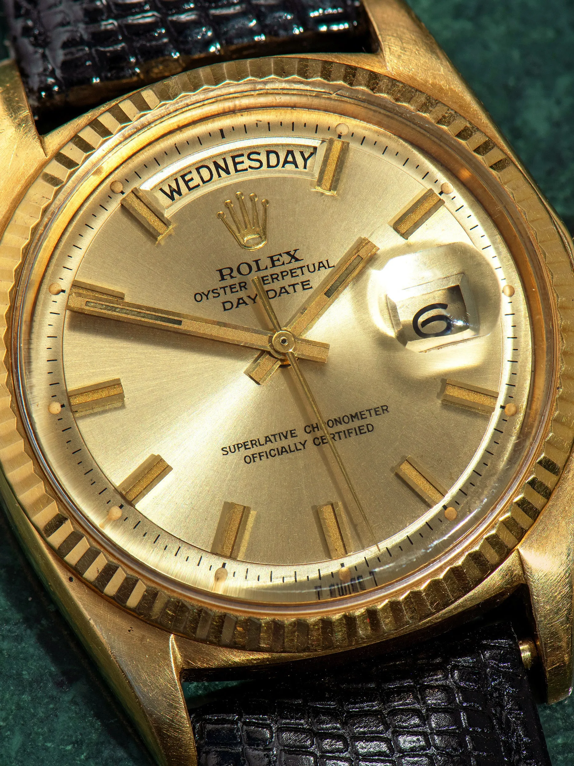 1969 Rolex Day-Date 18K YG (Ref. 1803) Champagne "Wide Boy" Dial W/ Double Punched Papers & Original Sales Receipt