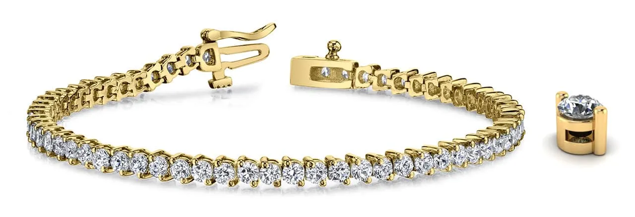 2 Prong Set Round Lab-Grown Diamond Tennis Bracelet with 1.46 ct.(finished) 1.5mm