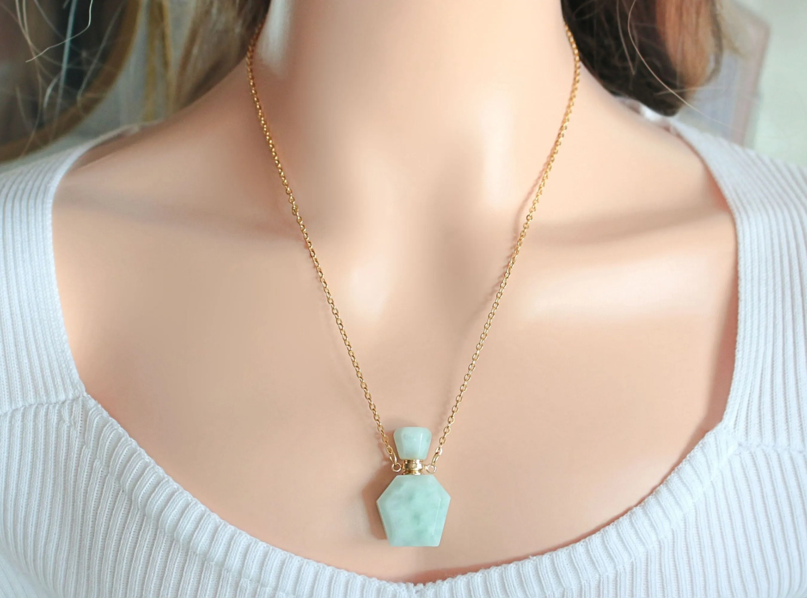 24 Karats Natural Amazonite Crystal Necklace