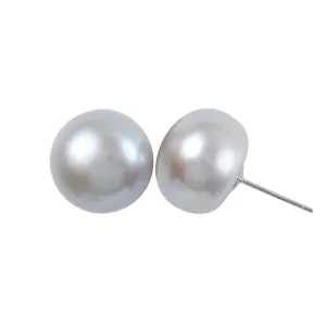 320-07 | 14MM GRAY FRESHWATER STUD EARRING (GRAY)