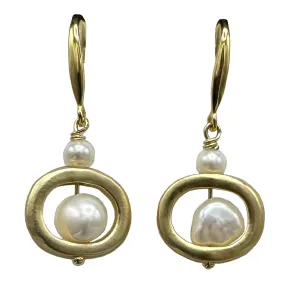 349-WHITE-G | THE MOD EARRINGS (WHITE ON GOLD)