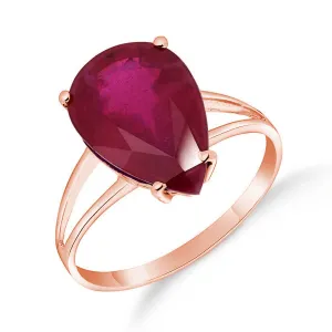 5 Carat 14K Solid Rose Gold Sensuality Ruby Ring