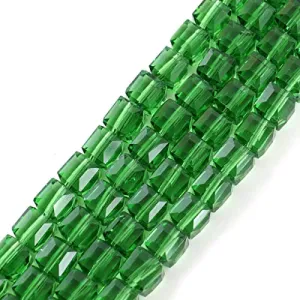 5 Strands Czech Cube Crystal Glass Loose Beads 8mm Peridot Green (~475-500pcs) for Jewelry Craft Making Supplies CCC816