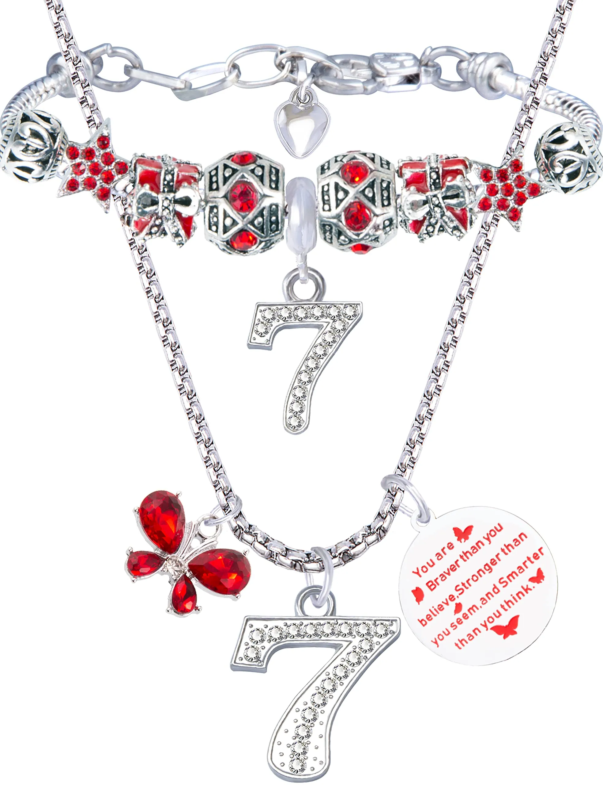 7th Birthday Gifts For Girls, 7th Birthday Charm Bracelet, 7th Birthday