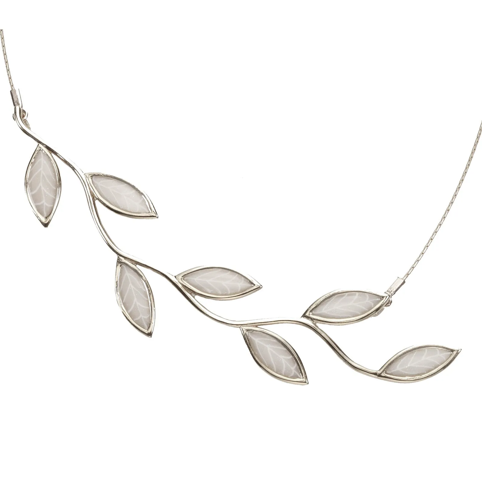 925 Sterling Silver Large Olive Leaf Necklace Pendant