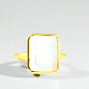 Amia Moonstone Large Square Stone Ring