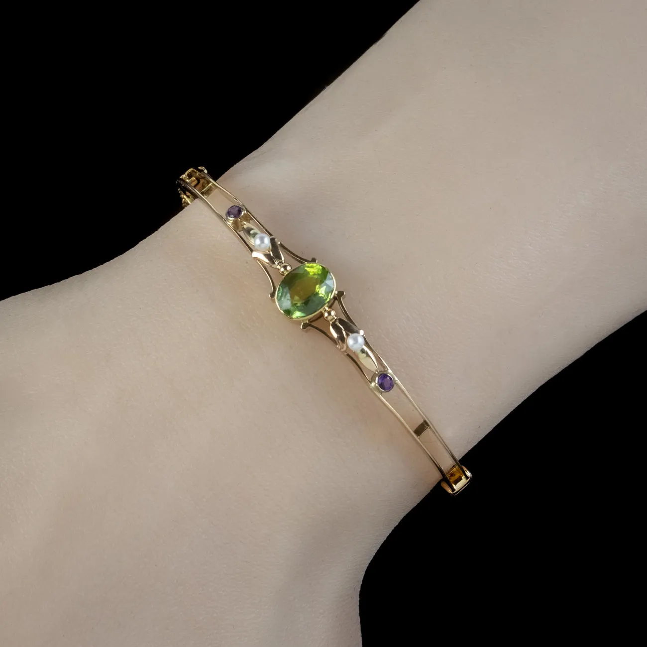 Antique Edwardian Suffragette Bangle 15ct Gold