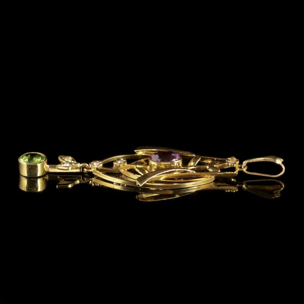 Antique Suffragette Victorian Pendant 9Ct Gold Circa 1900