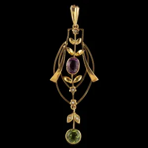 Antique Suffragette Victorian Pendant 9Ct Gold Circa 1900