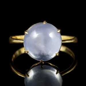 Antique Victorian 5Ct Moonstone Ring 18Ct Gold Dated 1860