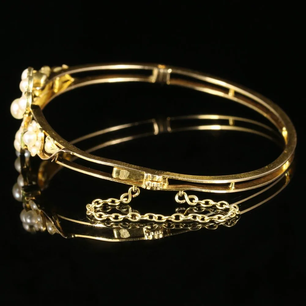 Antique Victorian Suffragette Bangle 15Ct Gold Circa 1900