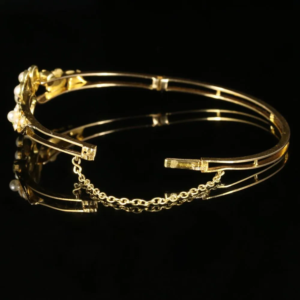 Antique Victorian Suffragette Bangle 15Ct Gold Circa 1900