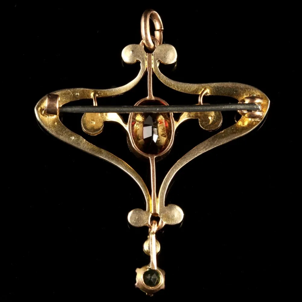 Antique Victorian Suffragette Brooch 9Ct Gold Circa 1900