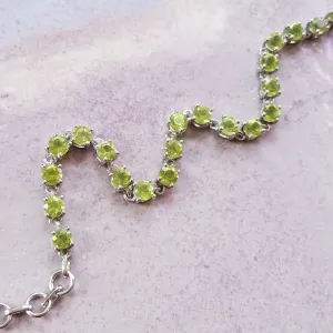 Arizona Peridot Silver Tennis Bracelet