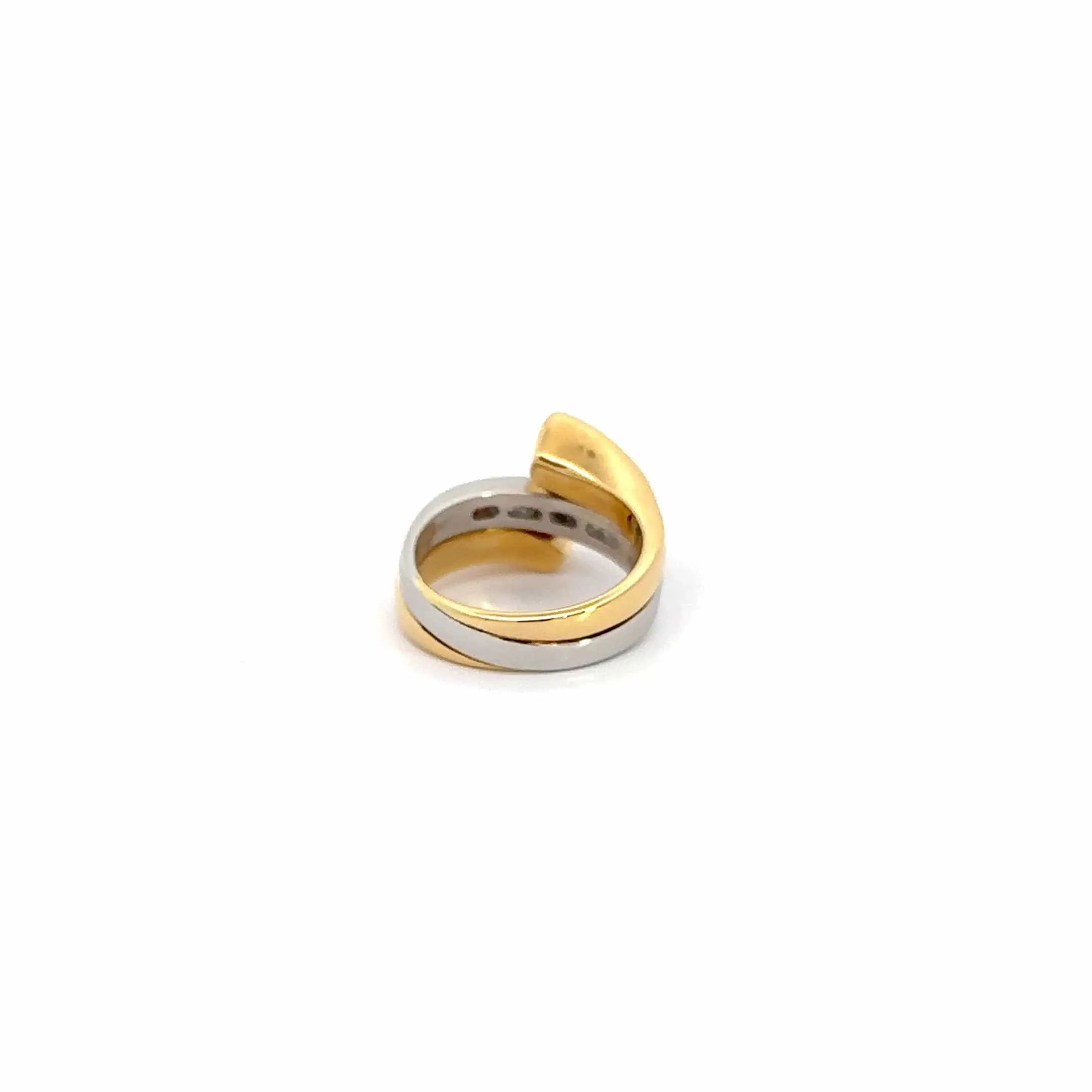 Baikalla Antique Two Tone Platinum and 18k Gold Diamond Ring