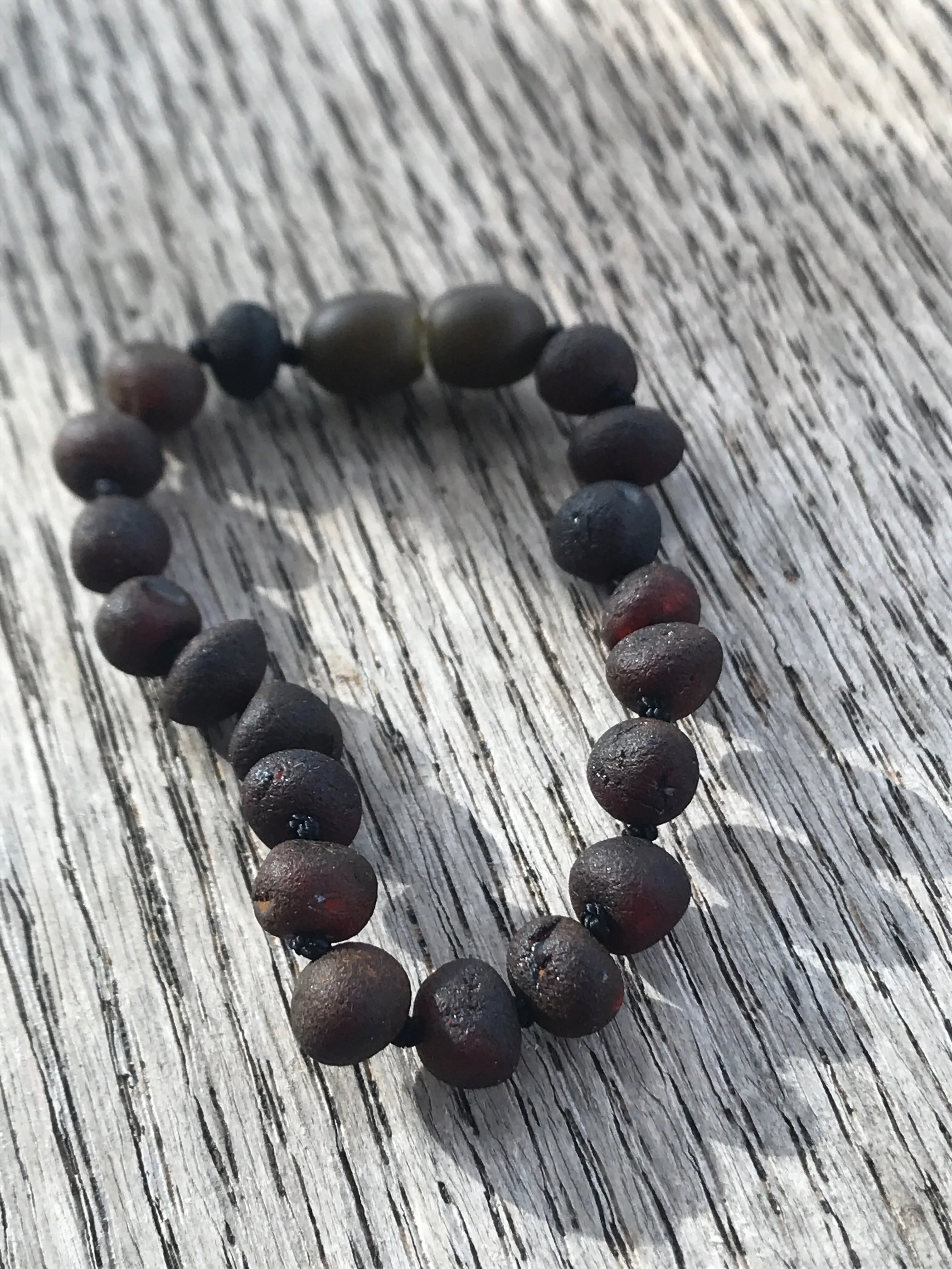 Baltic amber teething anklet