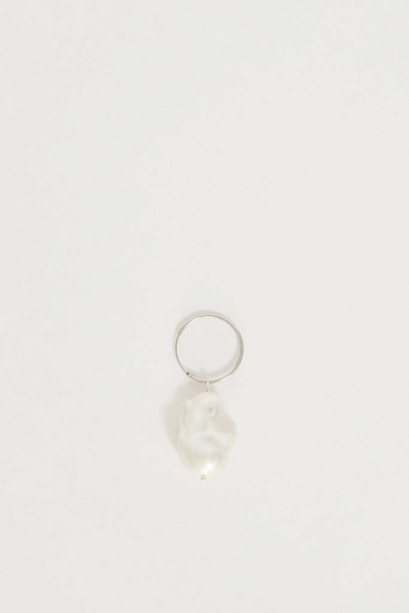 Baroque Drop Single Earring Silver