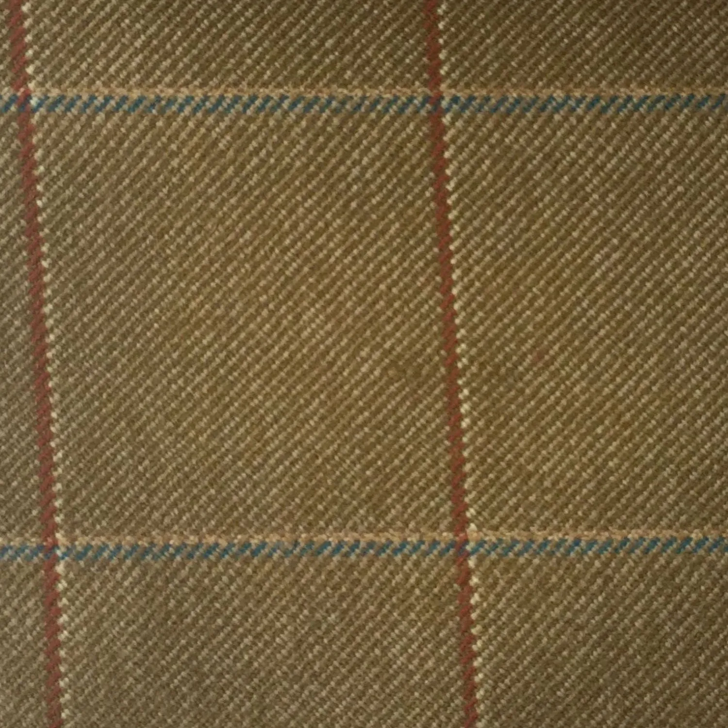 Beige With Blue, Cream And Rust Check Country Tweed Jacketing