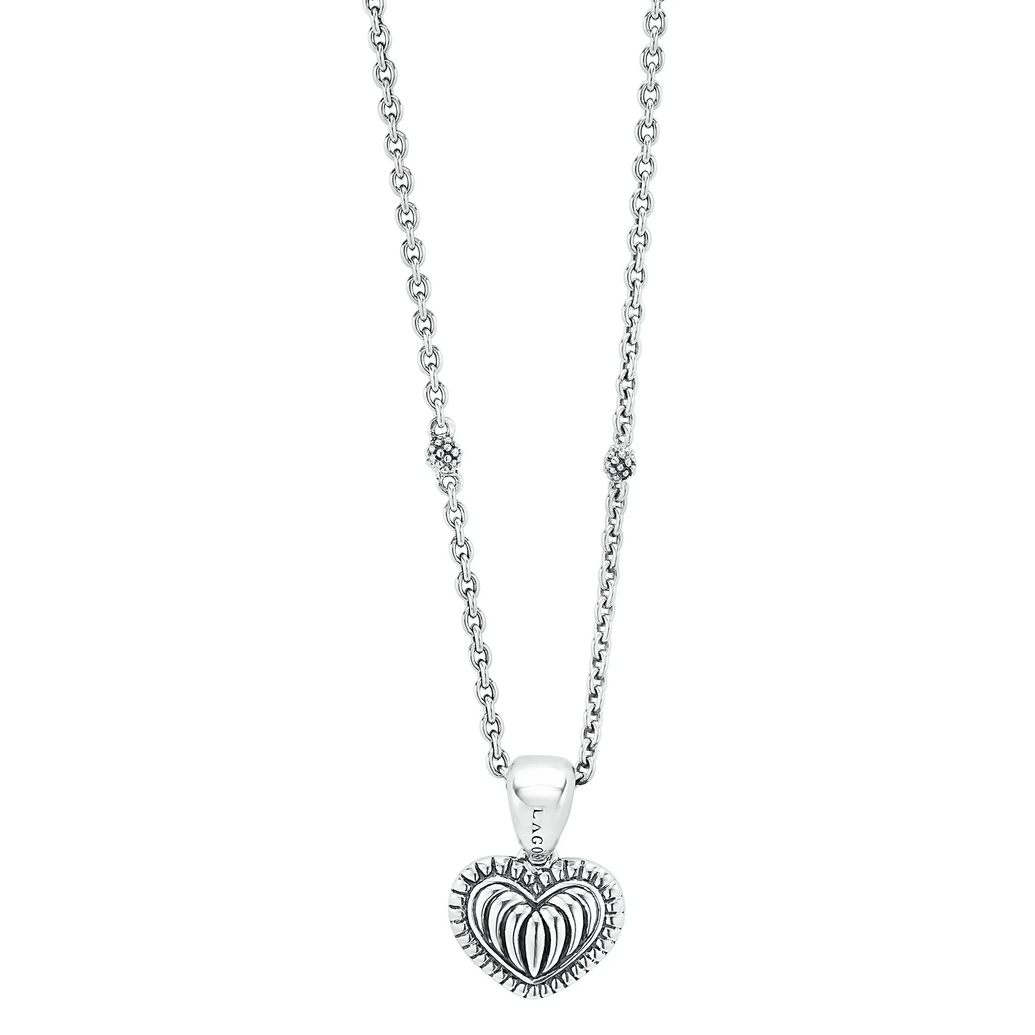 Beloved Fluted Heart Pendant Necklace