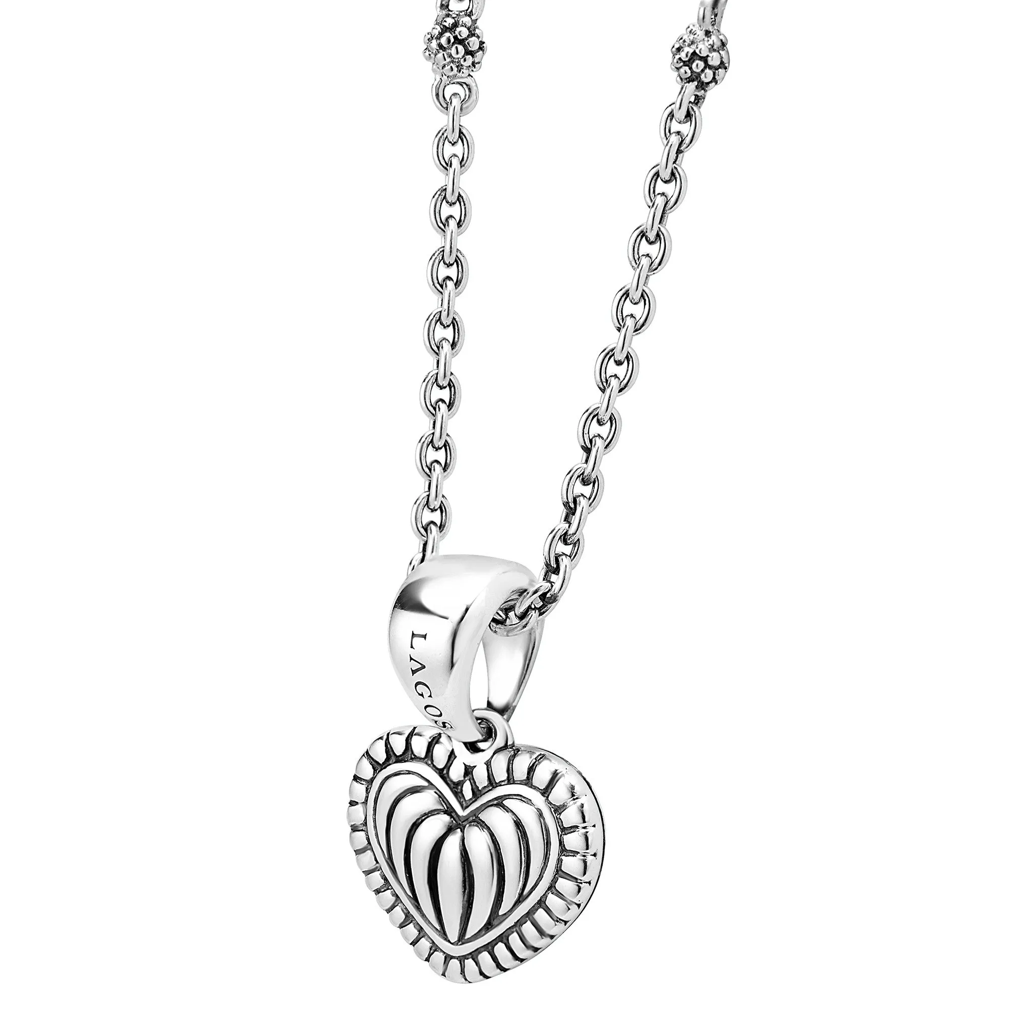 Beloved Fluted Heart Pendant Necklace