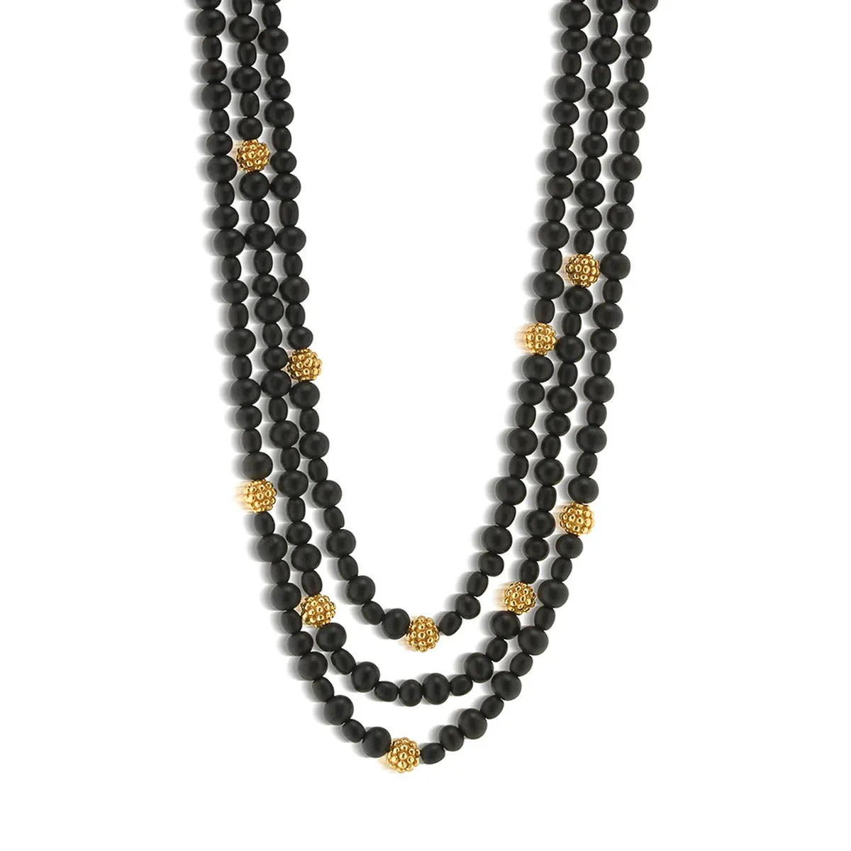 Berry Triple Strand Necklace - Ebony