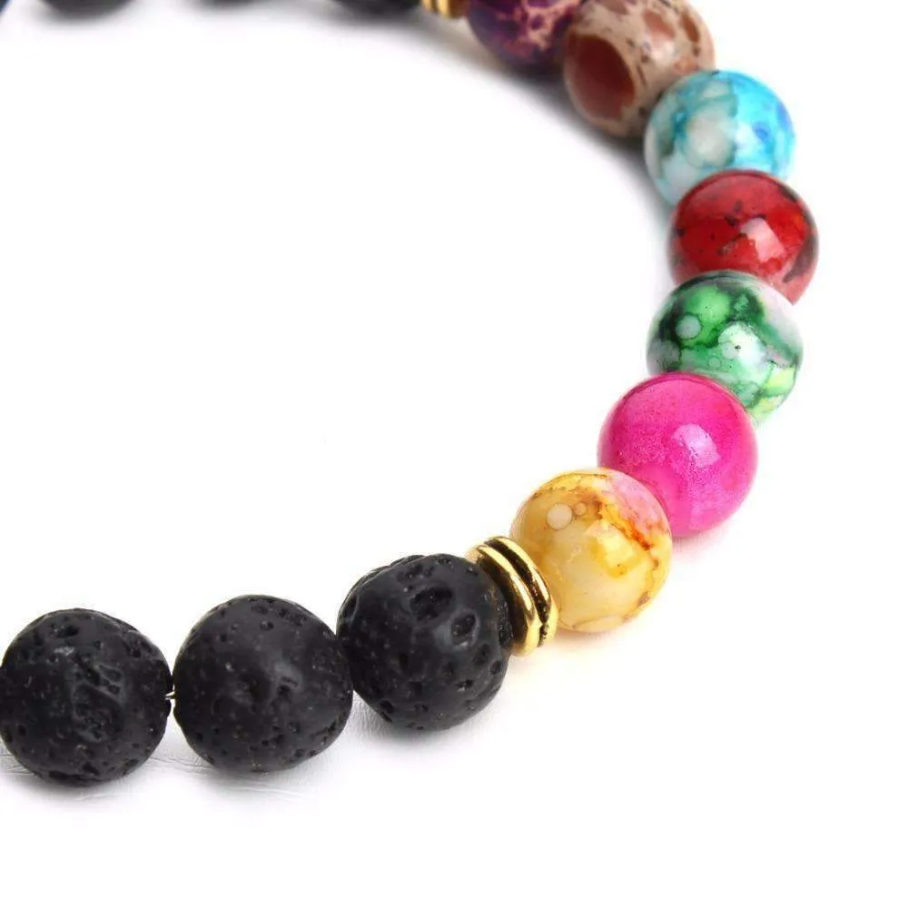 Black Lava Stone Chakra Pulse Bracelet