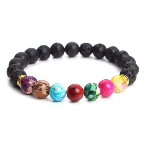 Black Lava Stone Chakra Pulse Bracelet