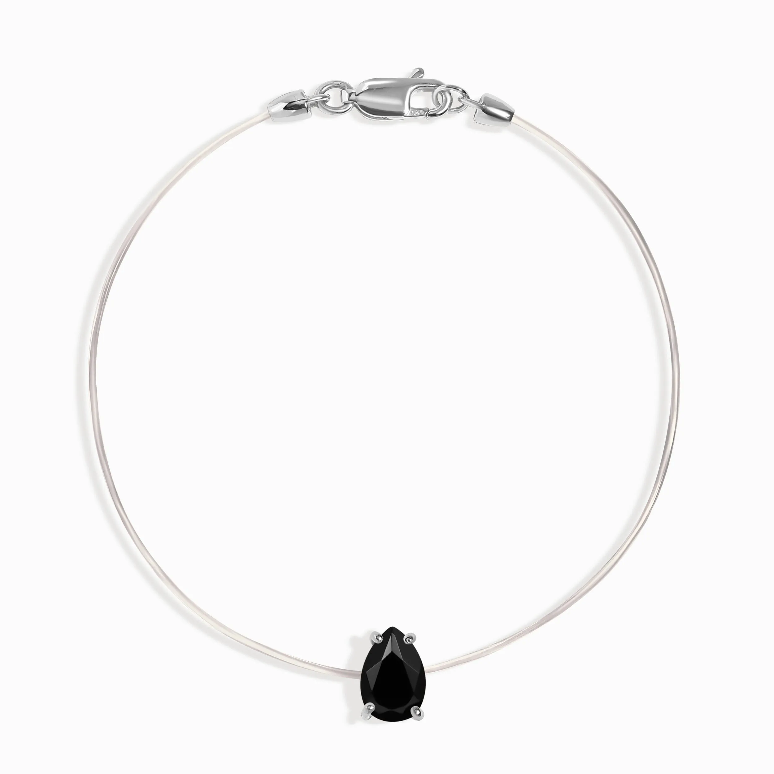 Black Onyx Bracelet Floating Sway - December Birthstone