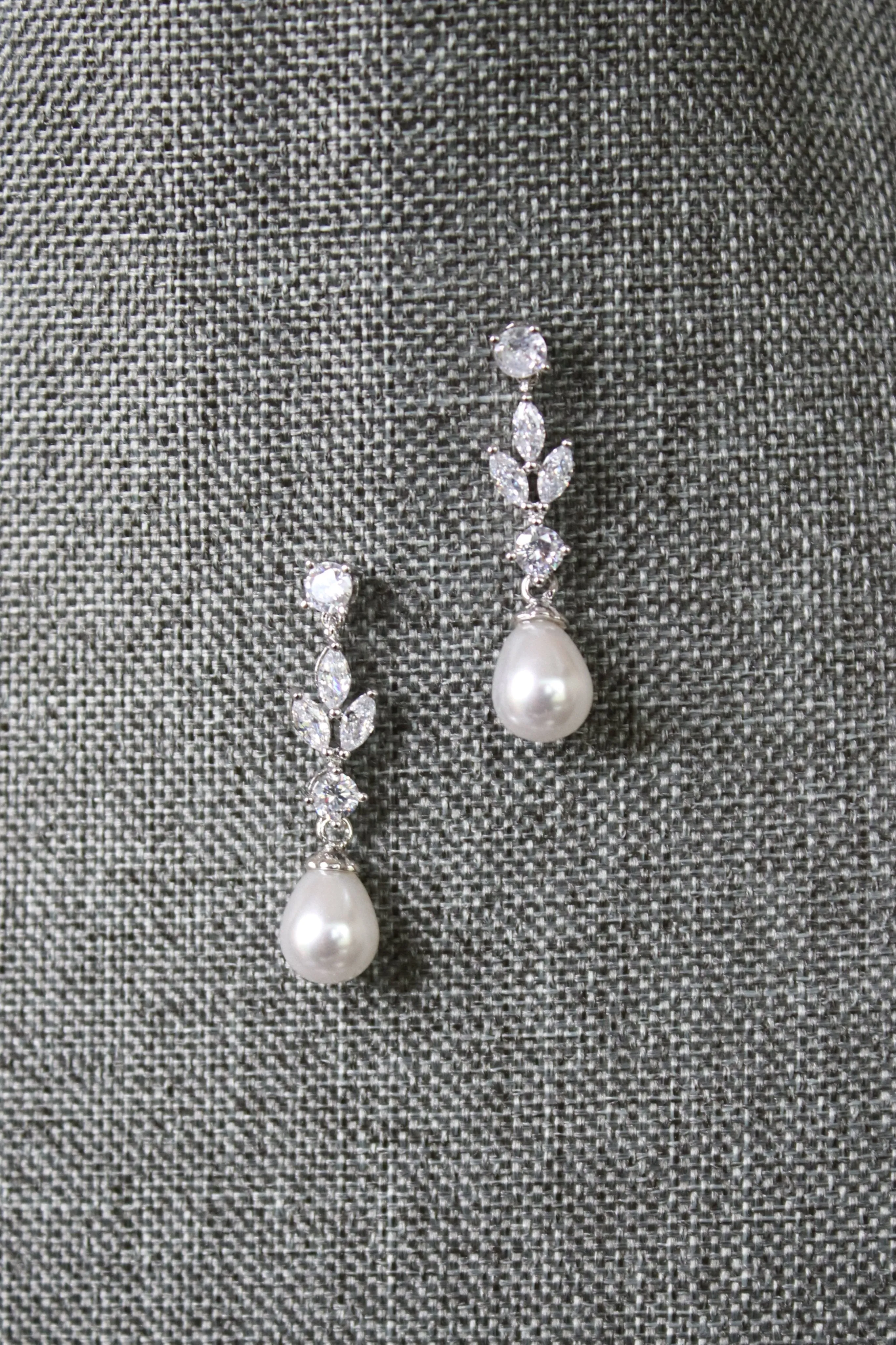 BLAISE Simulated Diamond and Pearl Drop Earrings