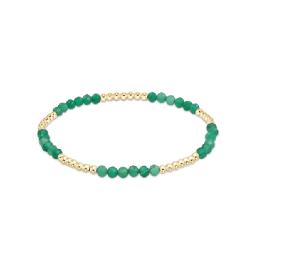 Blissful Pattern 2.5mm Bead Bracelet - Green Onyx by enewton