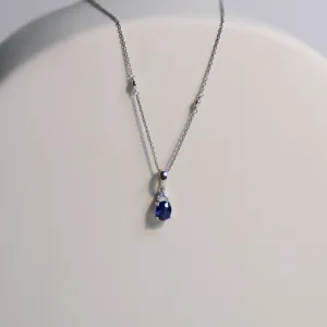 Blue Sapphire & Diamond Necklace