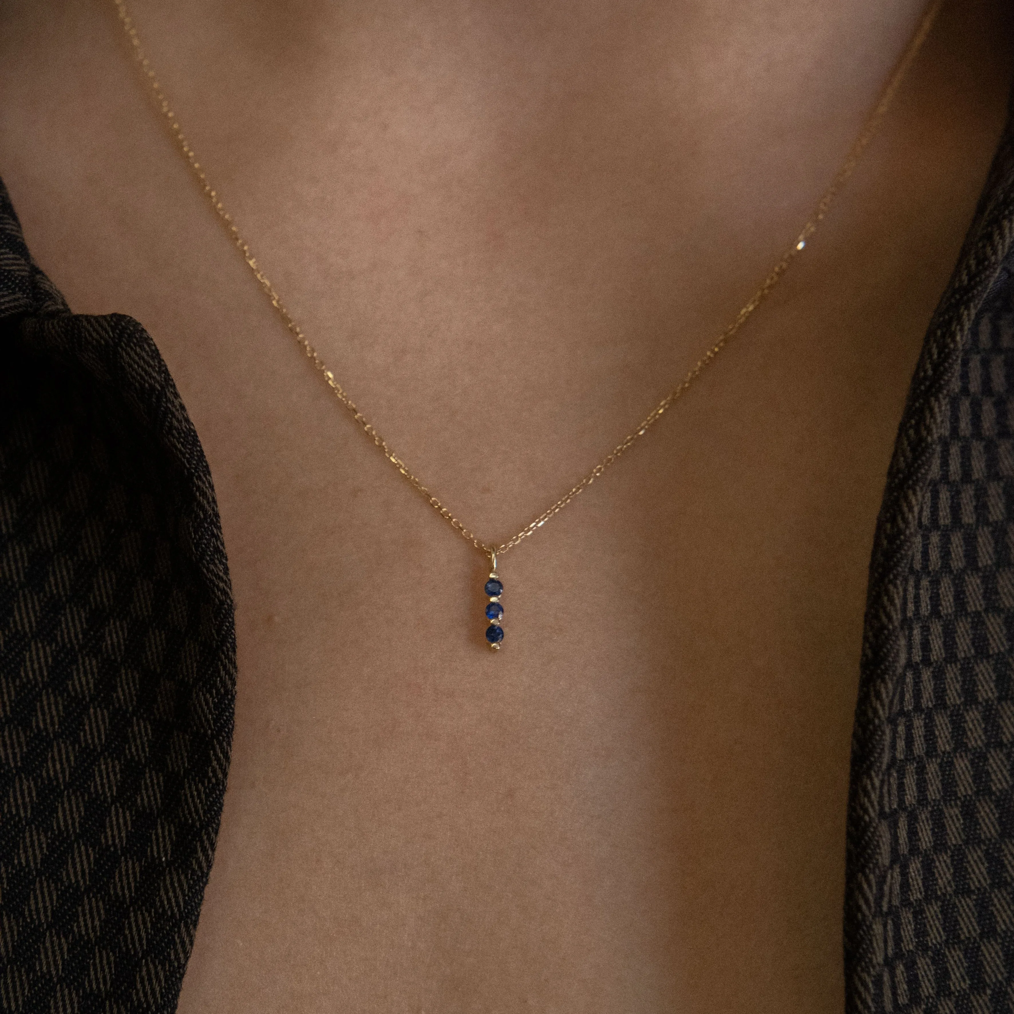 Blue Sapphire Stack Necklace