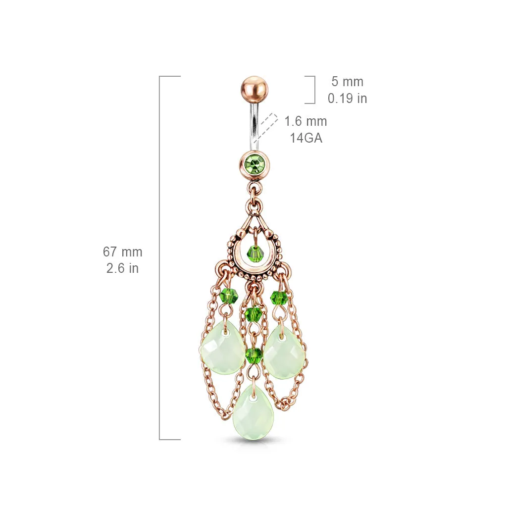 Bohemian Peridot Belly Dangle