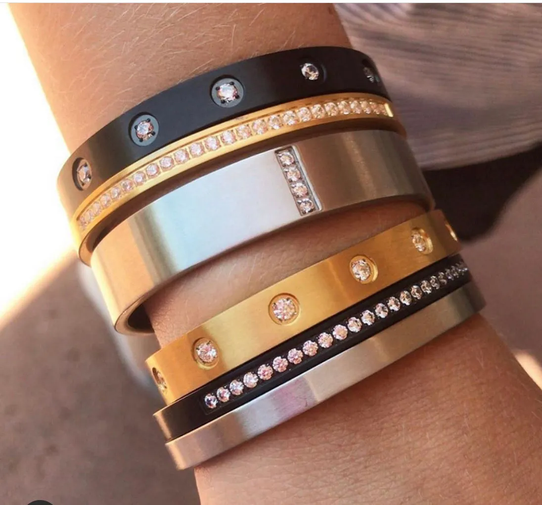 B.Tiff Wide Bracelet in Black