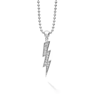 Caviar Spark Large Lightning Bolt Diamond Pendant Necklace