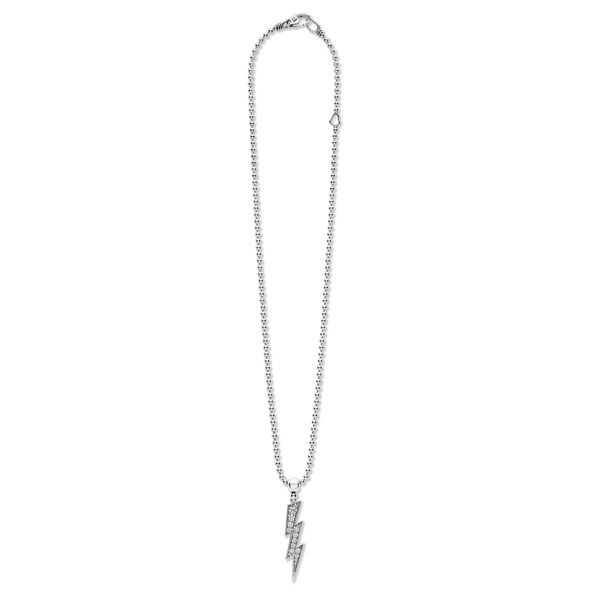 Caviar Spark Large Lightning Bolt Diamond Pendant Necklace