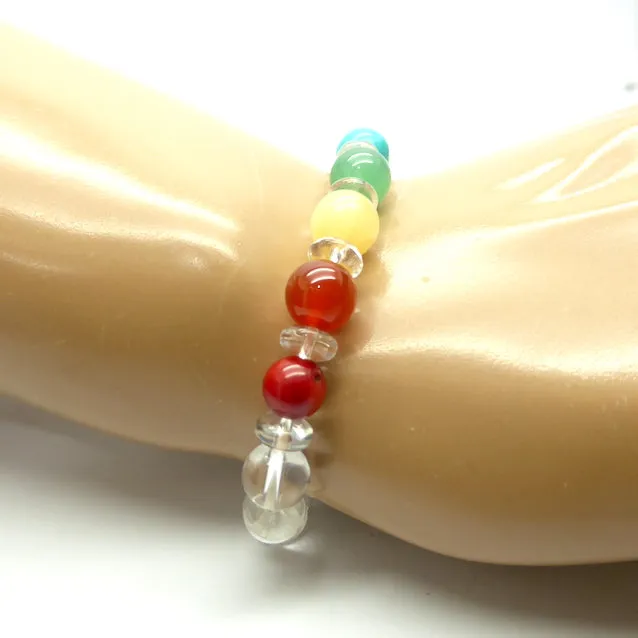 Chakra Gemstone Stretch Bead Bracelet