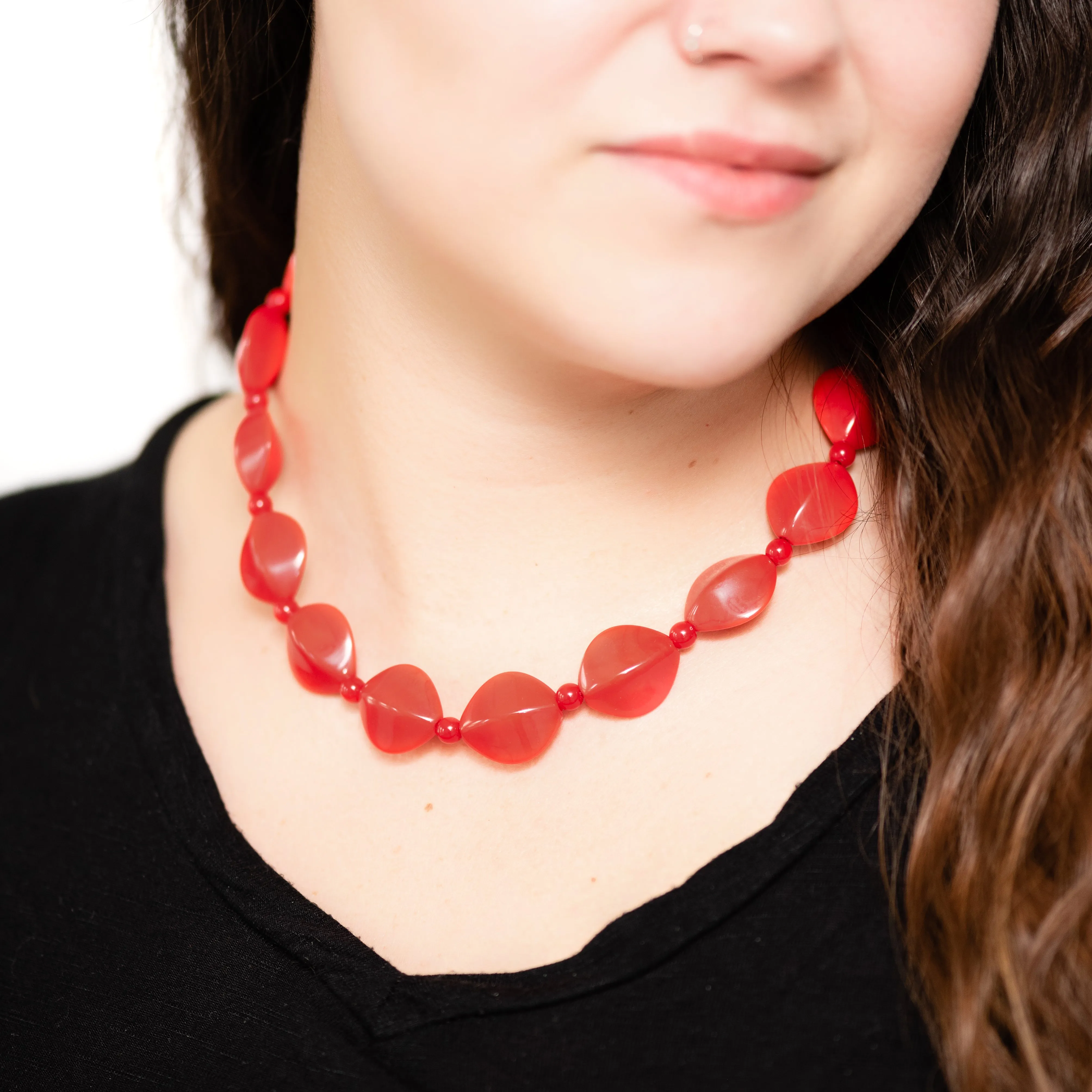 Cherry Red Retro-Fab Marco Necklace