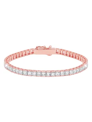 Classic Medium Princess Tennis Bracelet Finished in 18kt Rose Gold